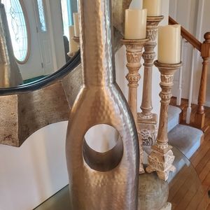 EUC Hammered Metal Urn